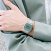 Casio Men's Watch Vintage Collection Digital, Blue Dial With Silver Stainless Steel Strap, A168WA-3AYDF